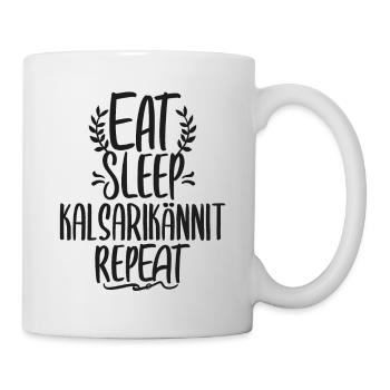 Eat Sleep Kalsarikännit Repeat Finnland Unterhose - Tasse - Weiß - Rechts