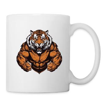 Tiger Muskeln Beast Martial Arts MMA - Tasse - Weiß - Rechts