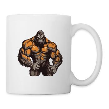 Gorilla Gym Bodybuilding Muskeln Beast - Tasse - Weiß - Rechts
