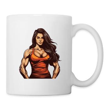 Woman Muscles Fbb Bodybuilding Girl Fitness - Mug - white - Right
