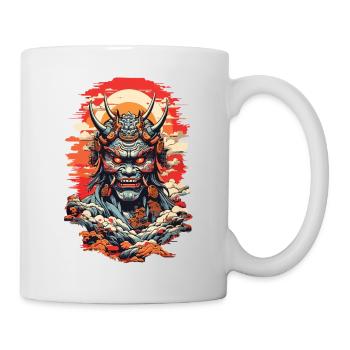 Japanese Oni Demon Vaporwave Vintage Design - Mug - white - Right