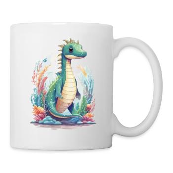Cute Underwater Dinosaur Cartoon Design - Mug - white - Right
