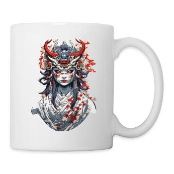 Japanese Oni Demon Vintage Aesthetic Design - Mug - white - Right
