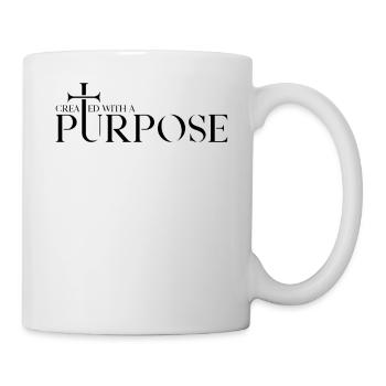 Mit Einem Zweck Geschaffen Kreuz Bibelvers - Tasse - Weiß - Rechts
