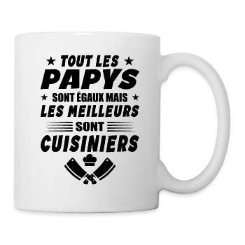 Les Papys Sont égaux Les Meilleurs Sont Cuisiniers - Mug blanc - blanc - Droite