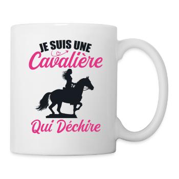 Je Suis Une Cavalière Qui Déchire Chevaux Cadeau - Mug blanc - blanc - Droite