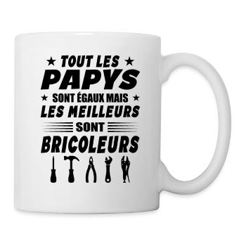 Les Papys Sont égaux Les Meilleurs Sont Bricoleurs - Mug blanc - blanc - Droite