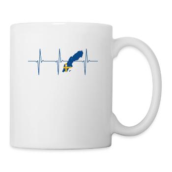 Suède ECG Heartbeat - Mug blanc - blanc - Droite