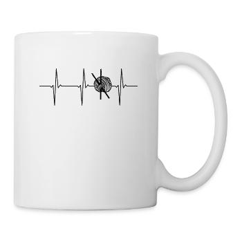 Crochet ECG Heartbeat - Mug - white - Right