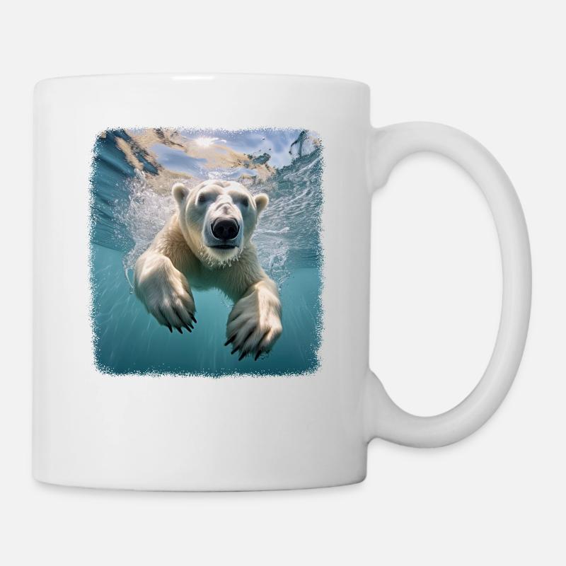 Eisbären realistic Eisbär - Tasse - Weiß