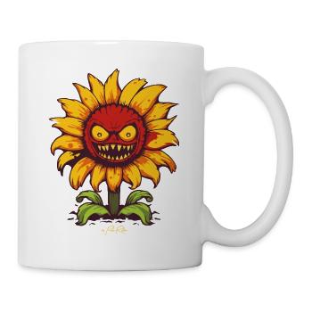 Le tournesol fou maléfique - Mug blanc - blanc - Droite