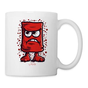 Chaussette drôle de dessin animé rouge en colère - Mug blanc - blanc - Droite