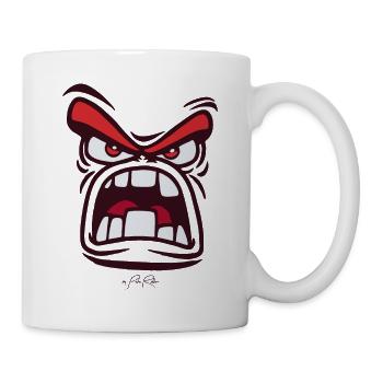 Angry angry face - Mug - white - Right