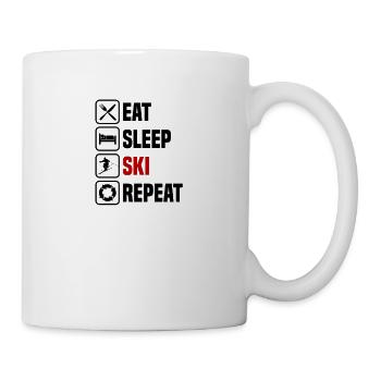 Manger, dormir, répéter les skis - Mug blanc - blanc - Droite