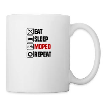Manger dormir cyclomoteur répéter - Mug blanc - blanc - Droite