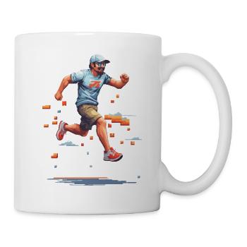 Retro Gamer Pixel Kunst Vintage Videospiel - Tasse - Weiß - Rechts
