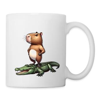 Capybara My Spirit Animal - Capybara auf Krokodil - Tasse - Weiß - Rechts
