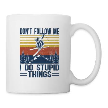 Ski-Fahrer Abfahrt Geschenk Apre Ski Berg Spruch - Tasse - Weiß - Rechts