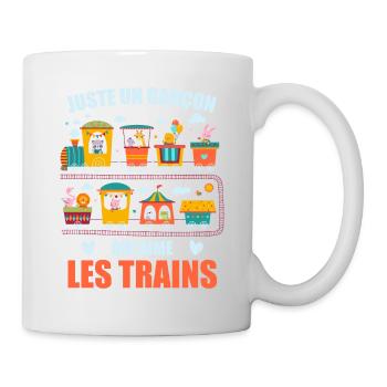 Juste Un Garçon Qui Aime Les Trains - Mug blanc - blanc - Droite