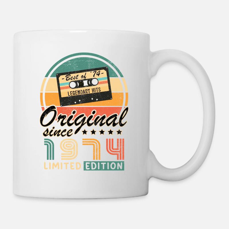 Original 1974 50e Anniversaire Cadeau Vintage - Mug blanc - blanc