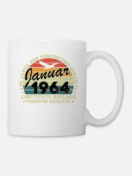 Januar 1964 Vintage Geschenk Geburtstag 60 Jahre - Tasse - Weiß