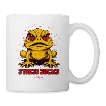 Angry Frog Toad says: Stress sucks - Mug - white - Right