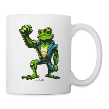 Fist in the Air: Powerful Muscle Frog - Mug - white - Right