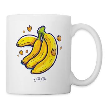 Cute hearts and love bananas - Mug - white - Right