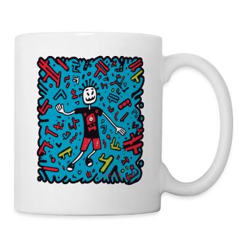 Beaucoup de dessins animés Pop Art Doodle - Mug blanc - blanc - Droite