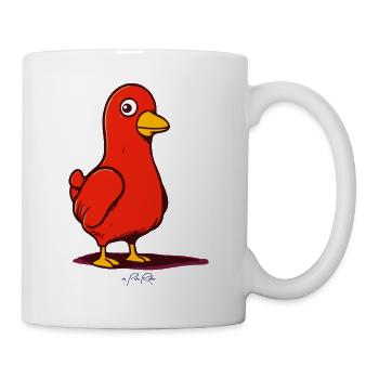 Der verdächtige Cartoon Vogel - Tasse - Weiß - Rechts