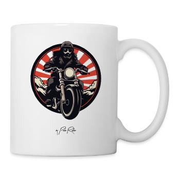 Der coolste Motorradfahrer aller Zeiten - Tasse - Weiß - Rechts