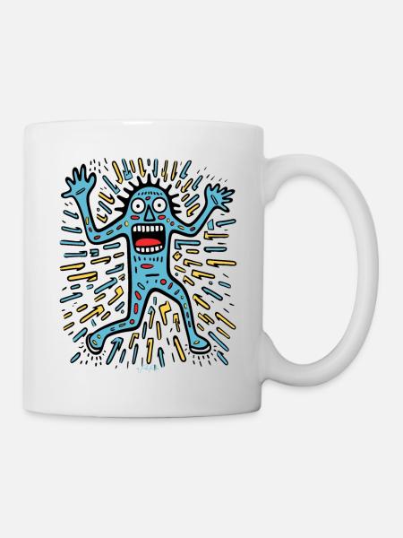 Personnage de dessin animé Pop Art : Funky, Drôle, Amusant - Mug blanc - blanc