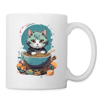 Kawaii Katze Ramen Pastell Japan Design - Tasse - Weiß - Rechts