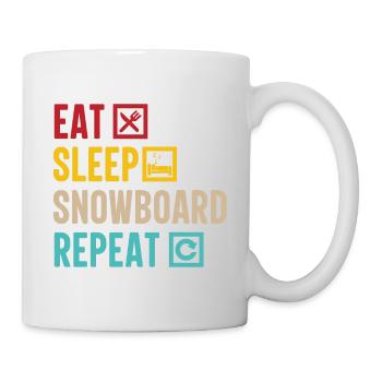Eat Sleep Snowboard Repeat - Tasse - Weiß - Rechts