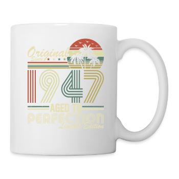 Millésime 1947 - 77ème anniversaire, style rétro - Mug blanc - blanc - Droite