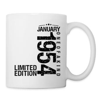 Geburtstag Januar 1954 Januar geboren im Januar - Tasse - Weiß - Rechts