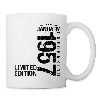 Geburtstag Januar 1957 Januar geboren im Januar - Tasse - Weiß - Rechts