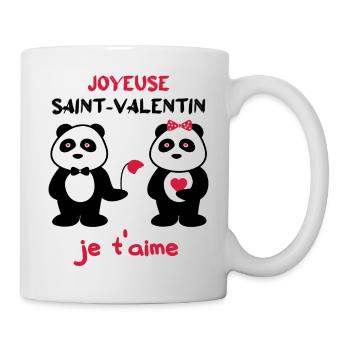 joyeuse saint valentin, cadeau saint-valentin - Mug blanc - blanc - Droite