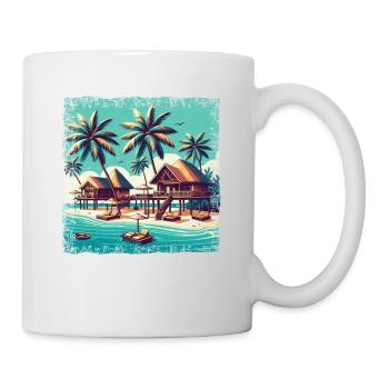 Reethi Beach Maldives Vacances Grunge - Mug blanc - blanc - Droite