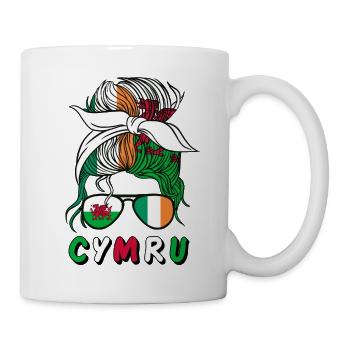 Cymru Halb Irisch Halb Walisisch Mädchen Wales Irland - Tasse - Weiß - Rechts