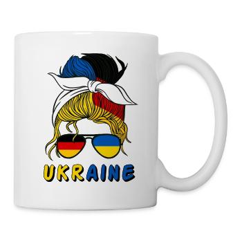 Moitié Allemand Moitié Ukrainien Fille Allemagne Ukraine - Mug blanc - blanc - Droite