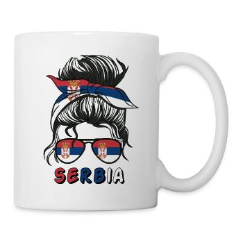 Serbie Drapeau Filles Filles Serbe Fille Enfants - Mug blanc - blanc - Droite