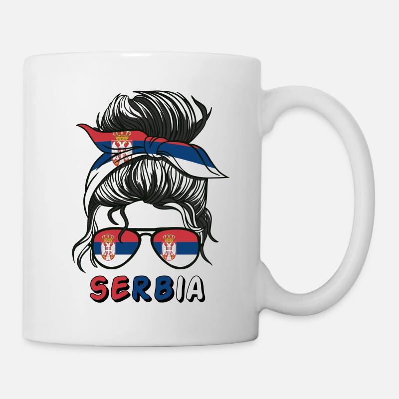 Serbie Drapeau Filles Filles Serbe Fille Enfants - Mug blanc - blanc