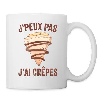 J'peux Pas J'ai Crêpes Cadeau Humour Drole - Mug blanc - blanc - Droite