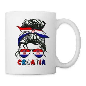 Hrvatska Croatie Flag Girls Croate Fille Maman - Mug blanc - blanc - Droite