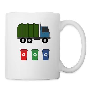 Müllwagen Liebe Müllabfuhr Kind Junge I Geschenk - Tasse - Weiß - Rechts