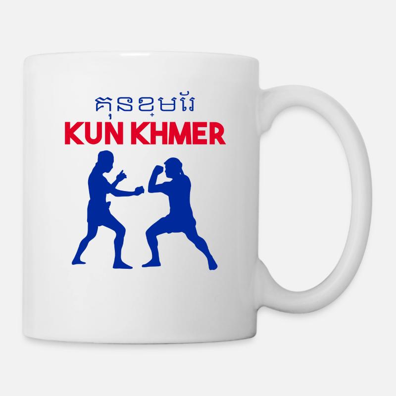 Temple du Cambodge Khmer Vintage drapeau je cadeau - Mug blanc - blanc