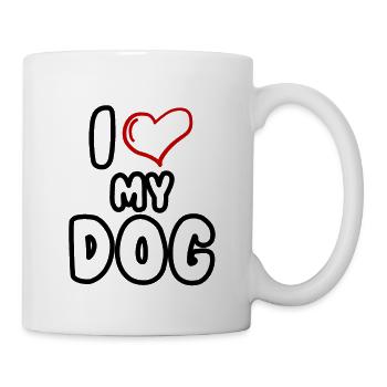 i love my dog - Tasse - Weiß - Rechts