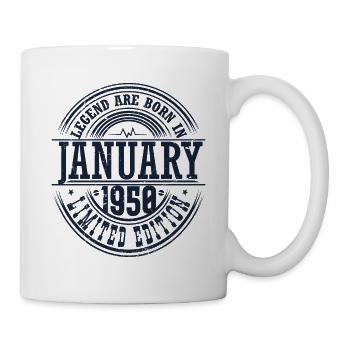 Janvier 1950, Anniversaire Janvier 1950, Janvier - Mug blanc - blanc - Droite