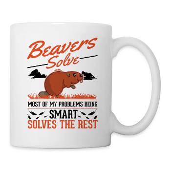 Beaver Gift Barrage de castors - Mug blanc - blanc - Droite